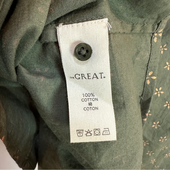 The Great Westerner Top in Army‎ Green w/ Gold Stamp Women’s Sz 1 / Small NWOT - Picture 5 of 6